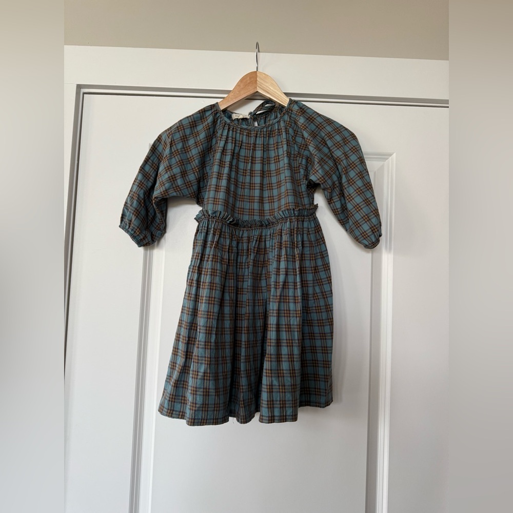 Mabo size 8 girls Georgie dress in blue smoke plaid